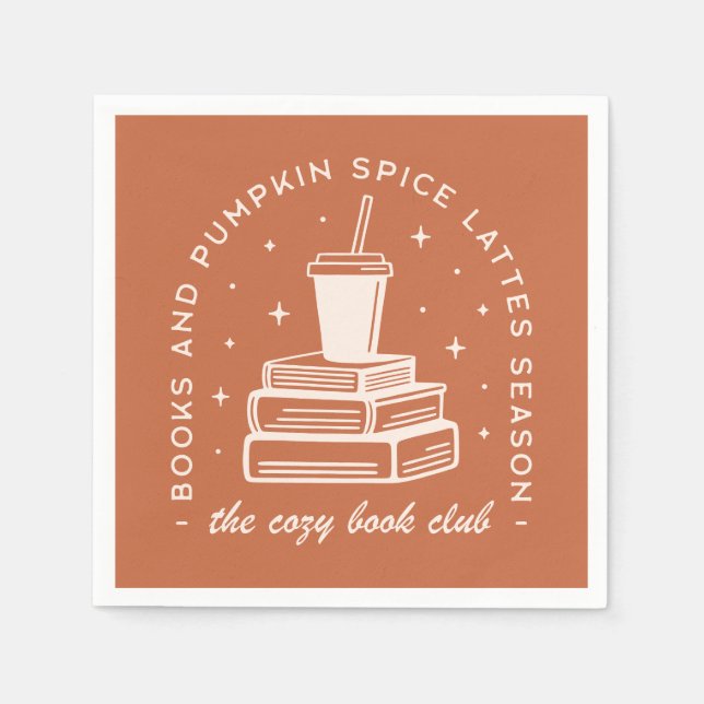 Bücher & Pumpkin Gewürzsaison Serviette (Vorderseite)