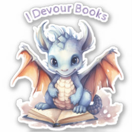 *~* Bücher Reading Baby Dragon - AP88 I DEVOUR Aufkleber
