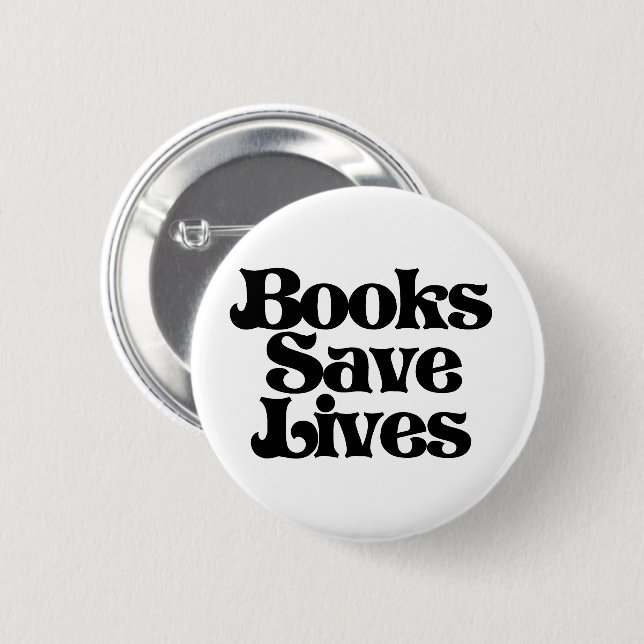 Bücher retten Leben Button (Vorne & Hinten)