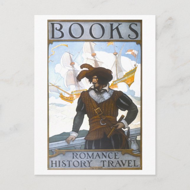 Bücher: Romantik, Geschichte, Reisen Vintag Postkarte (Vorderseite)