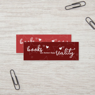 Bücher sind besser als Lesezeichen der Realität Mini Visitenkarte