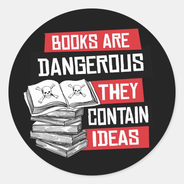 Bücher sind gefährlich und enthalten Ideen Runder Aufkleber (Vorderseite)