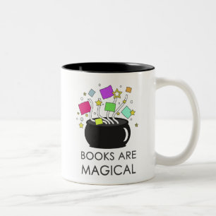 Bücher sind magisch zweifarbige tasse