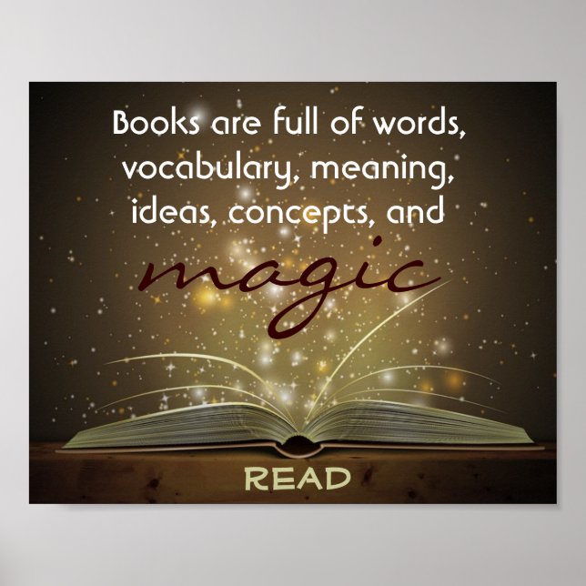 Bücher sind Magisches Literaturposter Poster (Vorne)