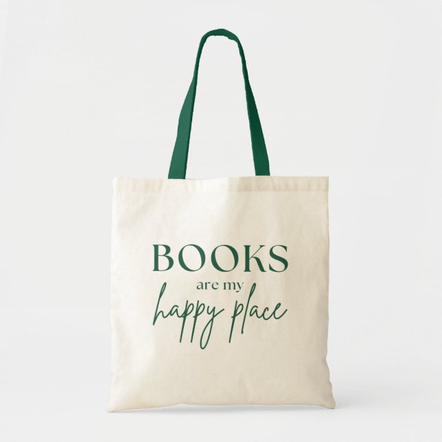 Bücher sind mein glückliches Buch Lover Tragetasche (Vorne)