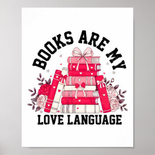 Bücher sind meine Liebe Sprache Valentine Book Clu Poster