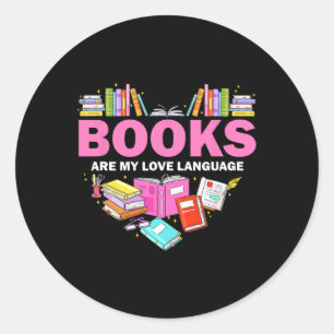 Bücher sind meine Liebe und lesen über Bibliotheka Runder Aufkleber