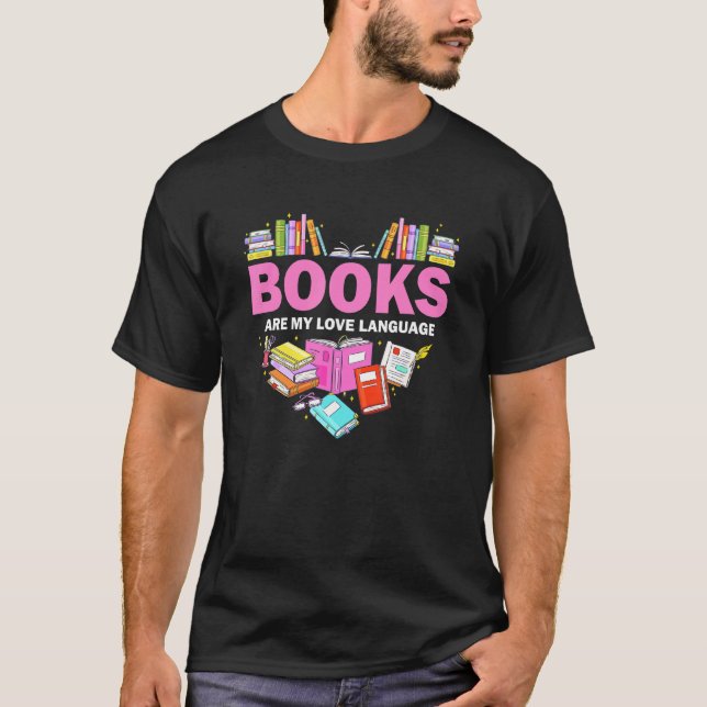 Bücher sind meine Liebe und lesen über Bibliotheka T-Shirt (Vorderseite)