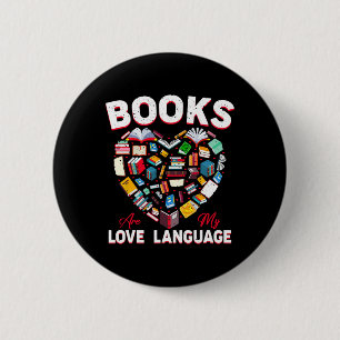 Bücher sind meine Liebessprache Bücher Herz Valent Button