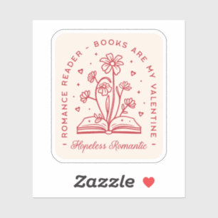 Bücher sind meine valentine hoffnungslose romantis aufkleber