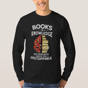 Bücher sind Wissen Buchlesen Bücherwurm T-Shirt