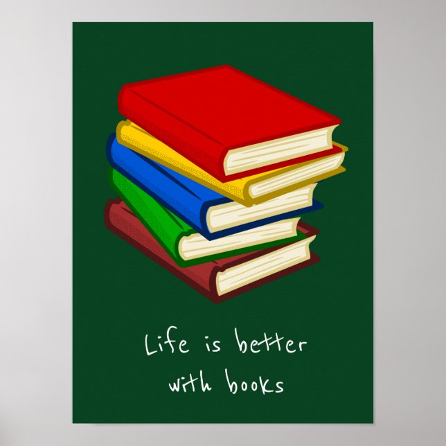 Bücher Slogan Klasse oder Bibliothek Kinderzimmer Poster (Vorne)