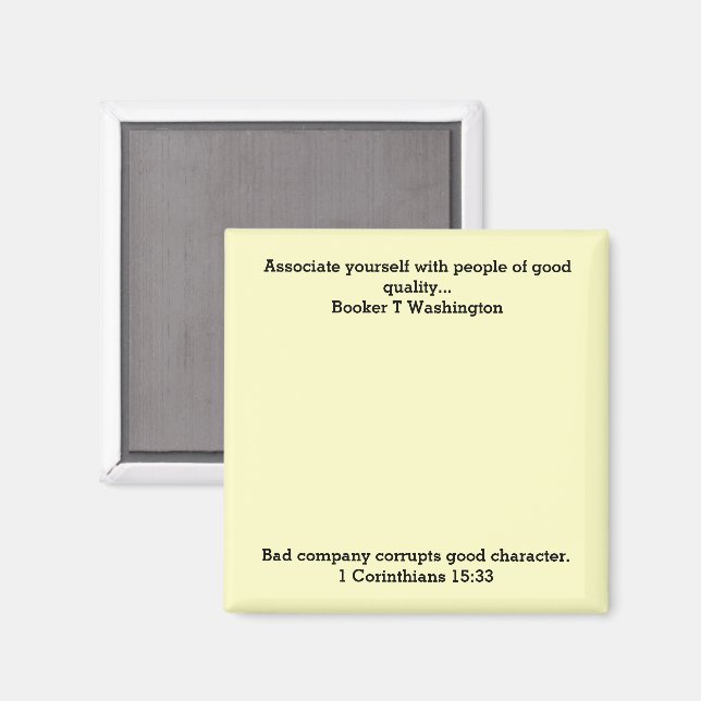BUCHER T WASHINGTON Black History Quote Scripting Magnet (Vorderseite/Rückseite)