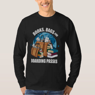 Bücher Taschen und Boarding Passagen Reisen Lover T-Shirt