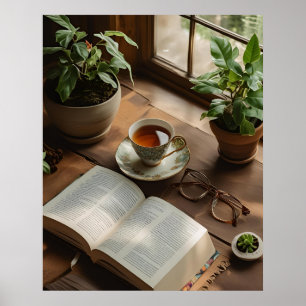 Bücher & Tee Club Gemütliche Ästhetik für Buchli Poster