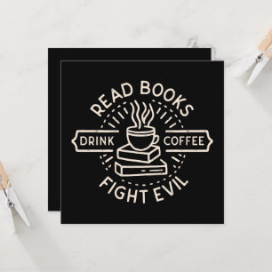 Bücher trinken Kaffee kämpfen böse