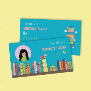 Bücher Tutor Teal Visitenkarte mit Foto