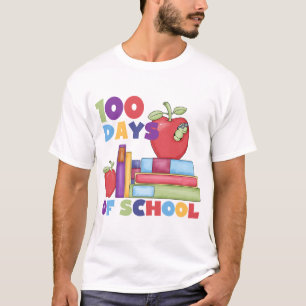 Bücher und Äpfel 100 Tage Schult-shirts T-Shirt