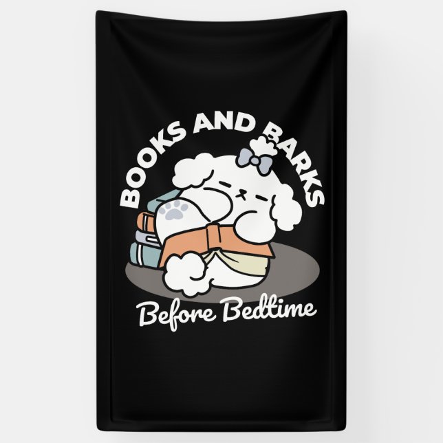 Bücher und Barks - Niedliches Design für schlampig Banner (Vertikal)