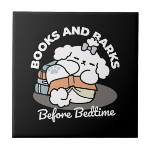 Bücher und Barks - Niedliches Design für schlampig Fliese