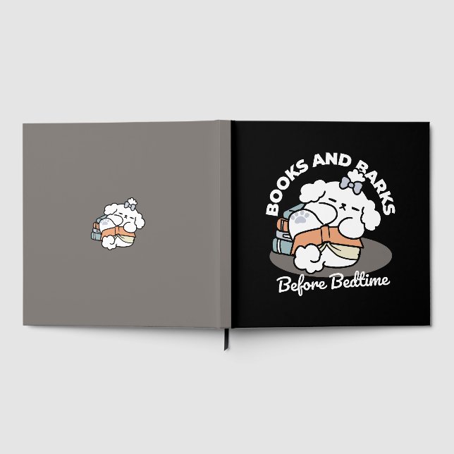 Bücher und Barks - Niedliches Design für schlampig Gästebuch (Voll)