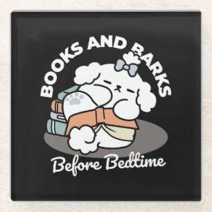 Bücher und Barks - Niedliches Design für schlampig Glasuntersetzer