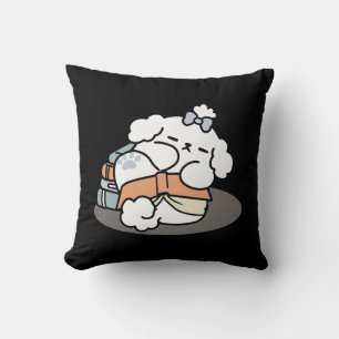 Bücher und Barks - Niedliches Design für schlampig Kissen