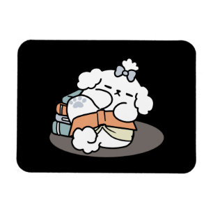 Bücher und Barks - Niedliches Design für schlampig Magnet