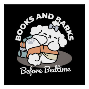 Bücher und Barks - Niedliches Design für schlampig Poster