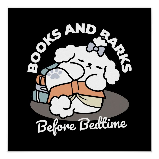 Bücher und Barks - Niedliches Design für schlampig Poster (Vorderseite)