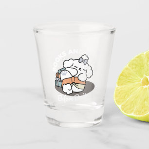 Bücher und Barks - Niedliches Design für schlampig Schnapsglas
