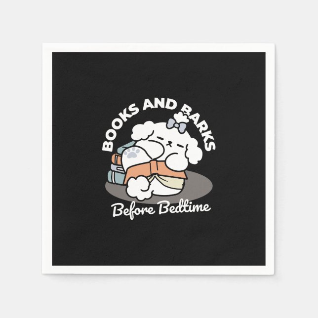Bücher und Barks - Niedliches Design für schlampig Serviette (Vorderseite)