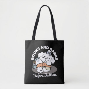 Bücher und Barks - Niedliches Design für schlampig Tasche