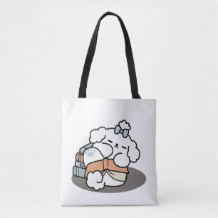 Bücher und Barks - Niedliches Design für schlampig Tasche