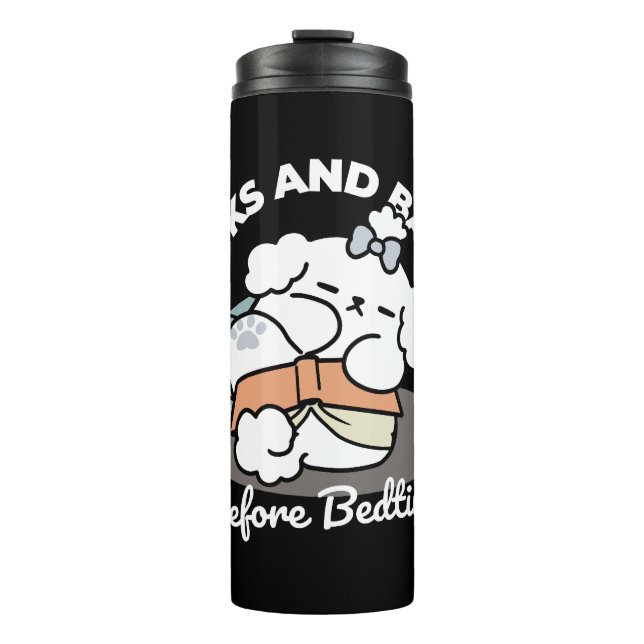 Bücher und Barks - Niedliches Design für schlampig Thermosbecher (Vorderseite)