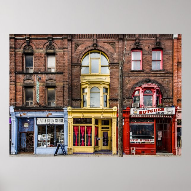 Bücher und Bistros und Butcher Nr. 2 - Farbversion Poster (Vorne)