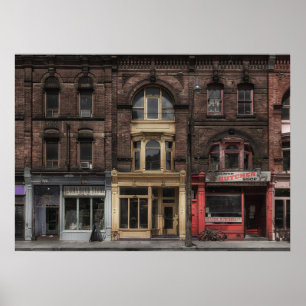 Bücher und Bistros und Metzger Nr. 5 Farbversion Poster