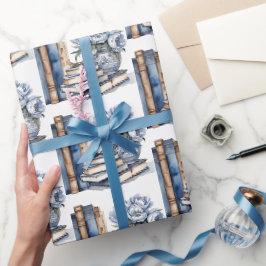 Bücher und Blume Geschenkpapier