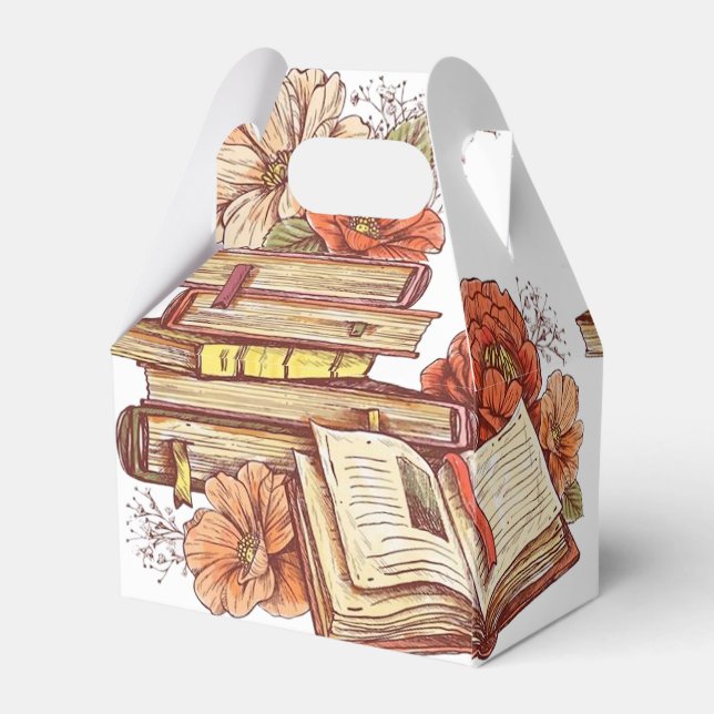 Bücher und Blume Geschenkschachtel (Rückseite)