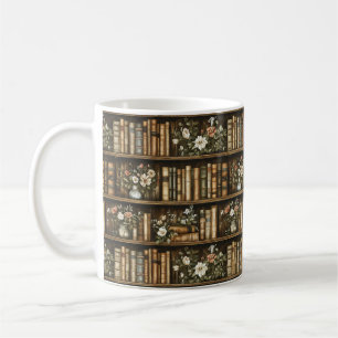 Bücher und Blume Kaffee Tasse