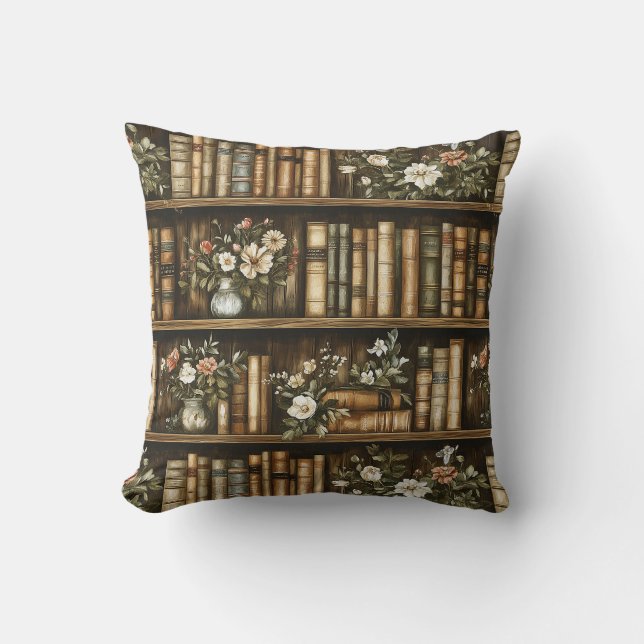 Bücher und Blume Kissen (Vorderseite)