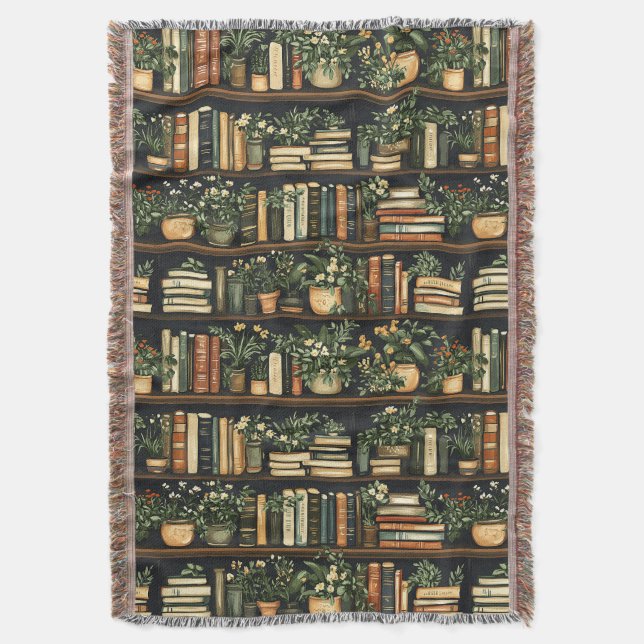 Bücher und Blume werfen Blanket Decke (Vorderseite Vertikal)