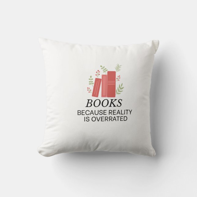 Bücher und botanische Bliss Kissen (Vorderseite)