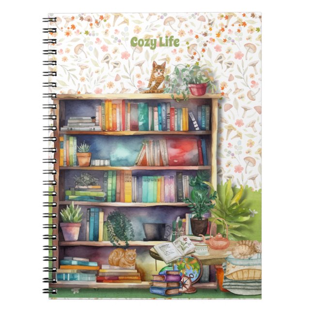 Bücher und Cat Lovers Hygge Geburtstagsruhestand (Vorderseite)