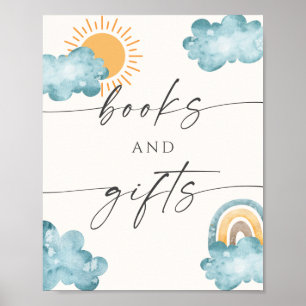 Bücher und Geschenke Baby Shower Sonnenschein  Poster