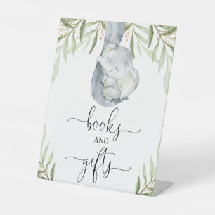 Bücher und Geschenke Grünpflanzen Elefant Babydusc Sockelschild