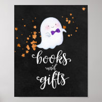 Bücher und Geschenke Halloween Babydusche Zeichen