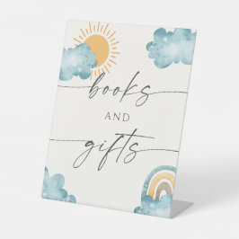 Bücher und Geschenke Kinderdusche Sonnenschein Sockelschild