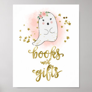 Bücher und Geschenke Kürbis Blumig Baby Shower Sch Poster