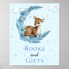 Bücher und Geschenke Moon Little Bambi Blue Clouds Poster